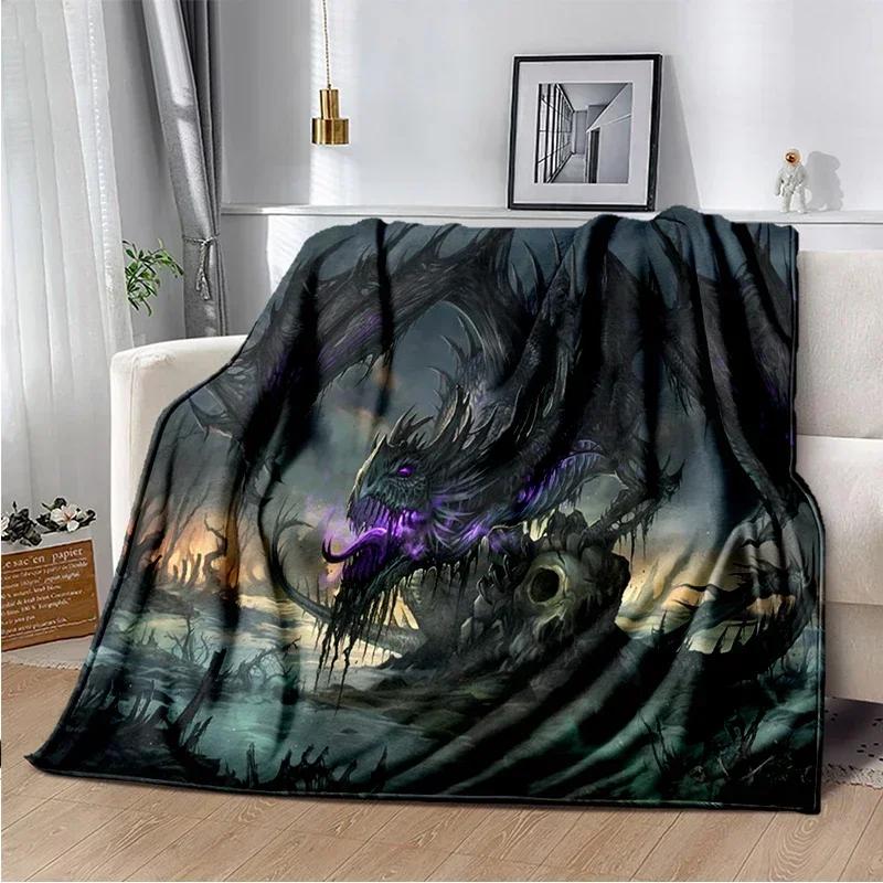 Dragon Blanket 3D Printing Animal Art Soft and Comfortable Sofa Bed Bedroom Decorative Bedspread Travel s