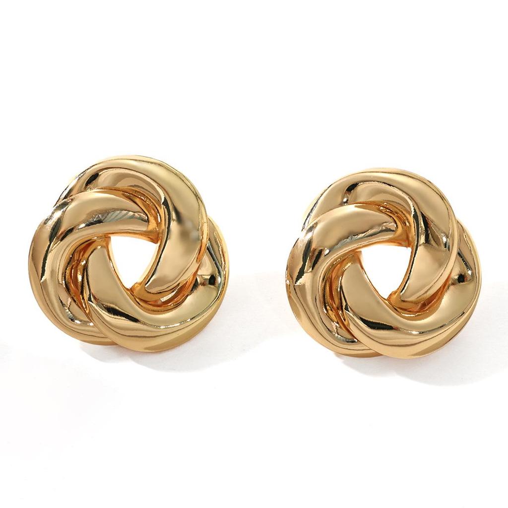 Ensemble collier et boucles d'oreilles élégant en anneau torsadé - Polyvalent pour un usage quotidien