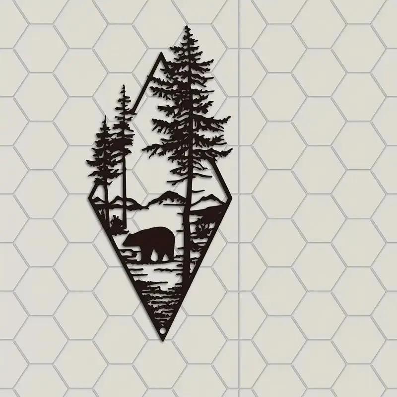 Nordic Scenery Theme Decor Iron Wall Hanging Art Home Decoration Triangle Mountain Metal Wall Ornament For Living Room Decor