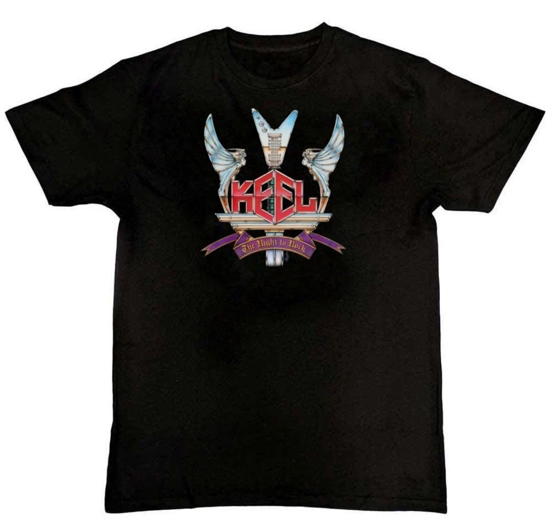 KEEL Band THE RIGHT TO ROCK Graphic Print Mens T-Shirt M