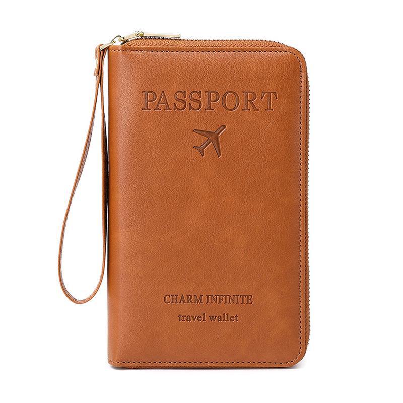 Multi-Function RFID Passport Holder and Travel Wallet with Zipper