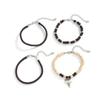 SHIXIN 4Pcs/Set Boho Wooden Bead Coconut Bracelet Men HipHop Multi-layer Stackable Bracelet Retro Jewelry Party Accessories Gift