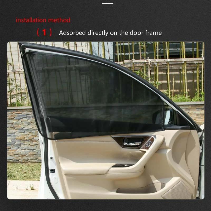 Magnetische Auto Zijruit Zonnescherm UV Bescherming Gordijn Gaas Zonneklep Zomer Beschermingsfolie voor Voertuigruiten