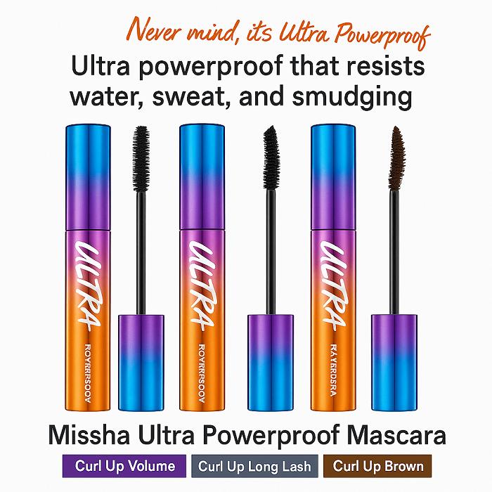 MISSHA Ultra Powerproof Mascara 3 types of mascara.
