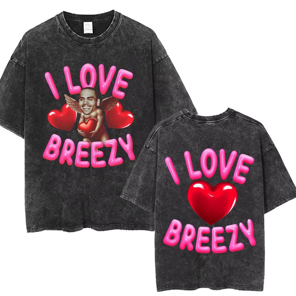 Retro gewaschen Chris Brown Breezy Bowl XX Tour Grafik T-Shirts Herren Hip Hop Mode Freizeit-T-Shirts Unisex Sommer Baumwoll-T-Shirts