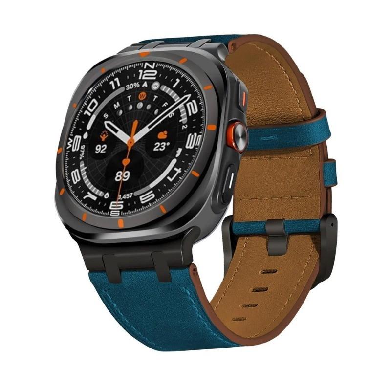 Luxus-Lederarmband für Samsung Galaxy Watch 7 Ultra/8 Ultra 2026 47mm Armband Lückenlos Uhrenarmband Herren Damen Armband Zubehör