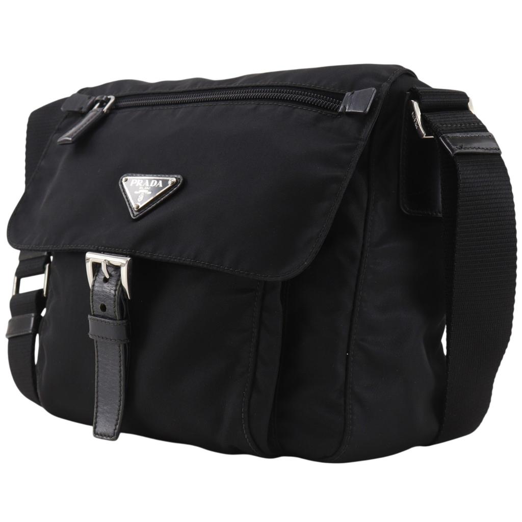 Prada Shoulder Bag Black Nylon Unisex Used