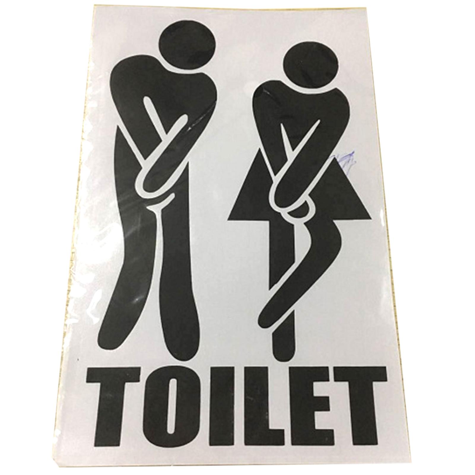 

Самоклеящаяся съемная наклейка на стену, дверь, туалет, знак, наклейка, декор чёрный