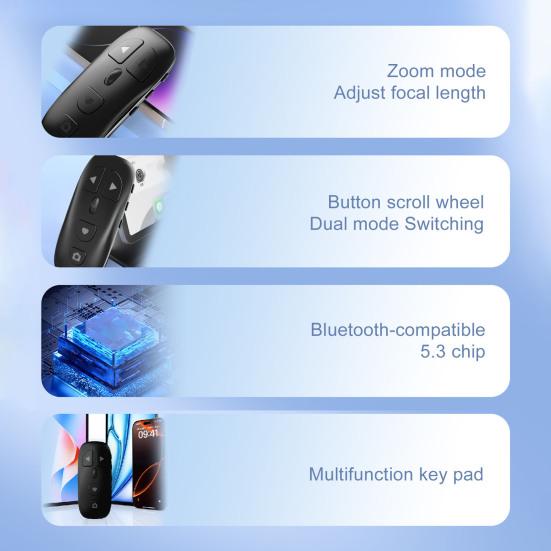 Bluetooth-compatible Remote Control with Rolling Wheel Wireless Phones Tablets Camera Shutter E-book Reading Short Video Page Turner Clicker