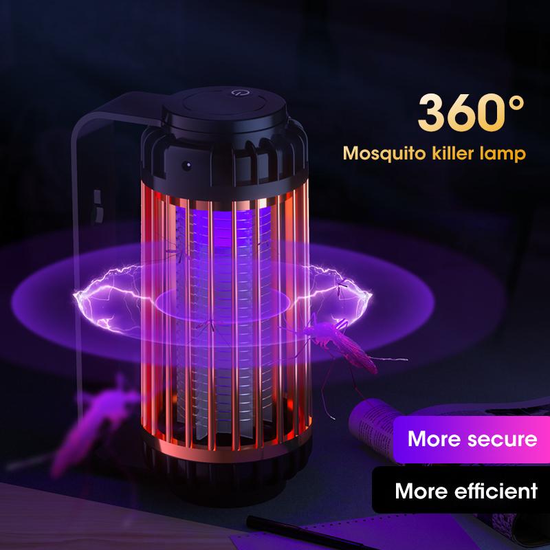 3000V Rechargeable UV Electric Mosquito Killer USB Insect Trap Lamp For Indoor Outdoor Home Garden Camping