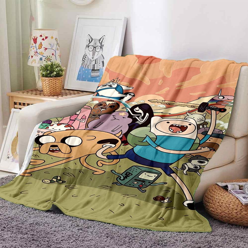 1Pc Adventure Time Characters Blanket For Couch Bed Plush Cozy Fuzzy Blanket Super Soft Warm Blankets For Fall And Winter 0918150