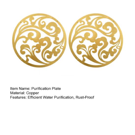 Copper Disc Purification Plate for Birds Bath Brass Tray Safe Water Cleaner Rust-Proof Metal Outdoor Pet Supplies for Tree Statue Pond Balcony
