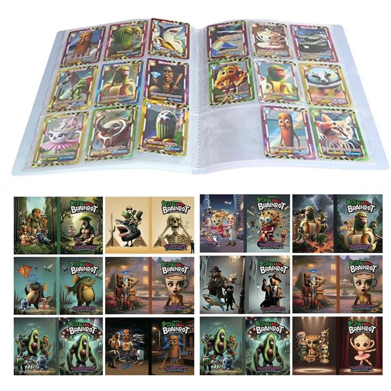 Nietoksyczny 216 szt. Slot na Karty Włoskie Karty Brainrot Album 9-Kieszeniowy Segregator na Karty Kolekcjonerskie Uchwyt Przechowywanie Kolekcji Ochrona Książeczka na Karty