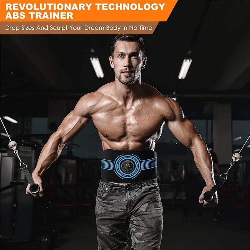 EMS Muscle Stimulator Toner Abdominal Toning Belt Body Slimming Massager Belly Waist Back Arm Leg Fitness Massage USB Recha Practical Use