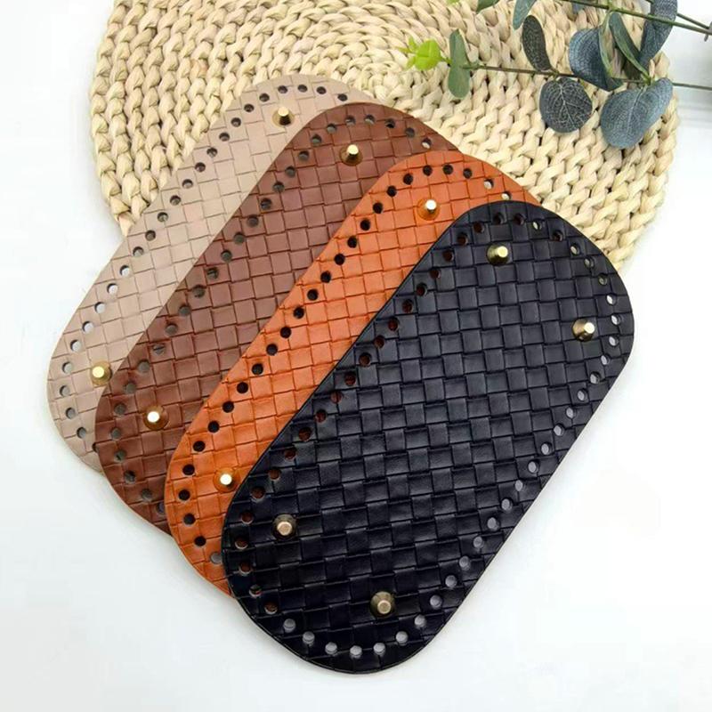 Base per Borsa Fai da Te 22x10cm Fondo in Pelle Materiale Base per Borsa a Maglia in PU per Uncinetto Borse da Spiaggia Materiali per la Realizzazione di Borse