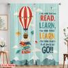 2pcs 2D flat printing Window Treatment Curtains Inspiring Reading Adventure Book Polyester Without Electricity Seasonal Party &