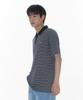 AMES-WORLDWIDE Basic Stripe Collar Tee Navy