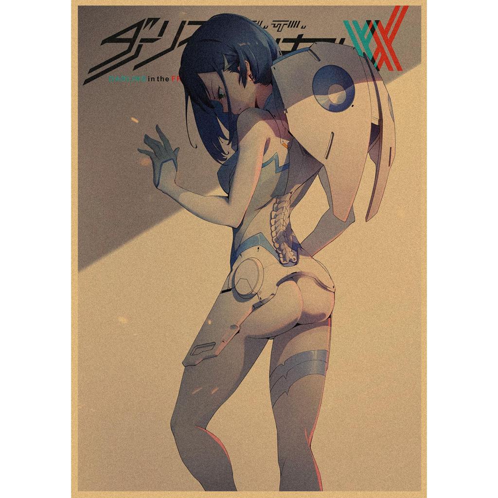 National Team DARLING In the FRANXX Retro Kraft Paper Anime Poster 261 for Wall Decoration