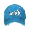 Playful Cartoon Seabird Trio Parade  New Vintage Washed Cotton Baseball Cap Sun Hats