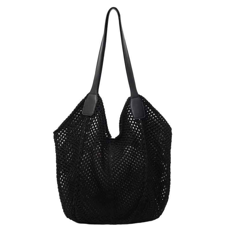 Large capacity lazy hollow woven bag women's new seaside vacation beach shoulder bag tote bag