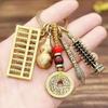 Chinese alloy movable abacus, keychain, pendant, metal accessories, decorative small gifts, pendant, advanced sense