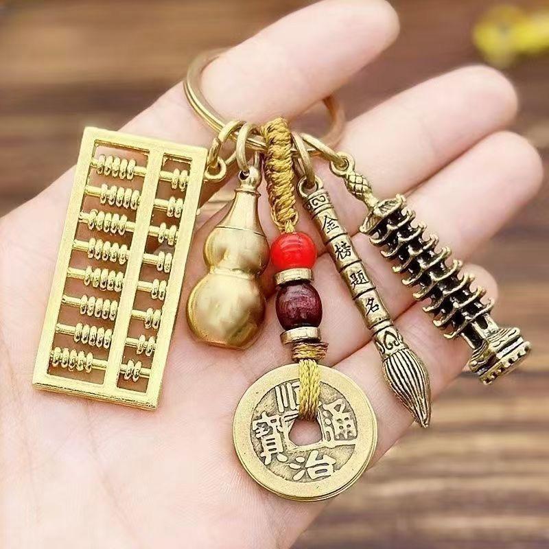 Chinese alloy movable abacus, keychain, pendant, metal accessories, decorative small gifts, pendant, advanced sense