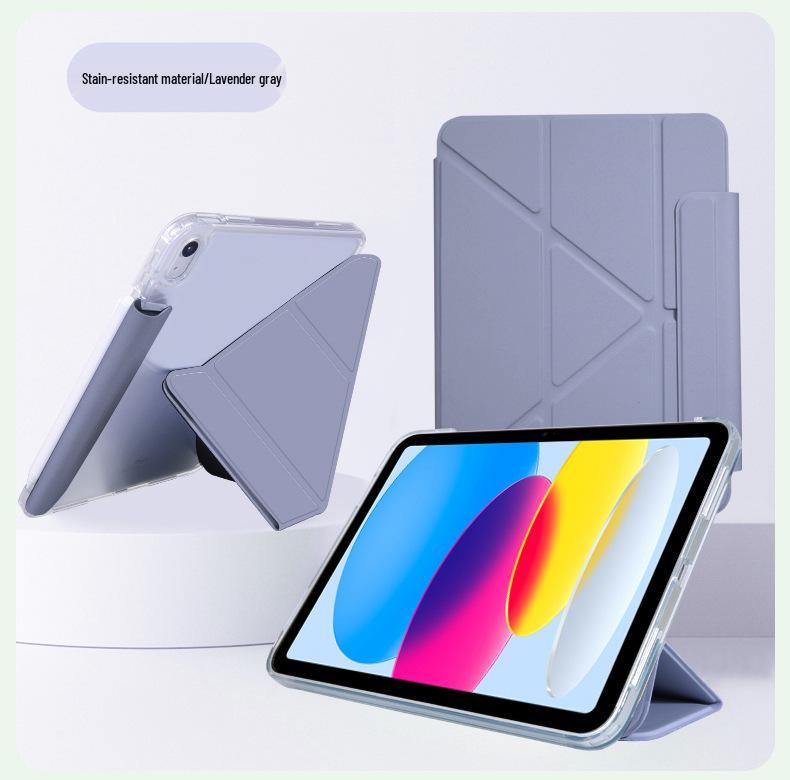 iPad Air 7 Protective Case with Pen Holder, Transparent Y-Fold, for Pro 11/12.9 & 10th Gen