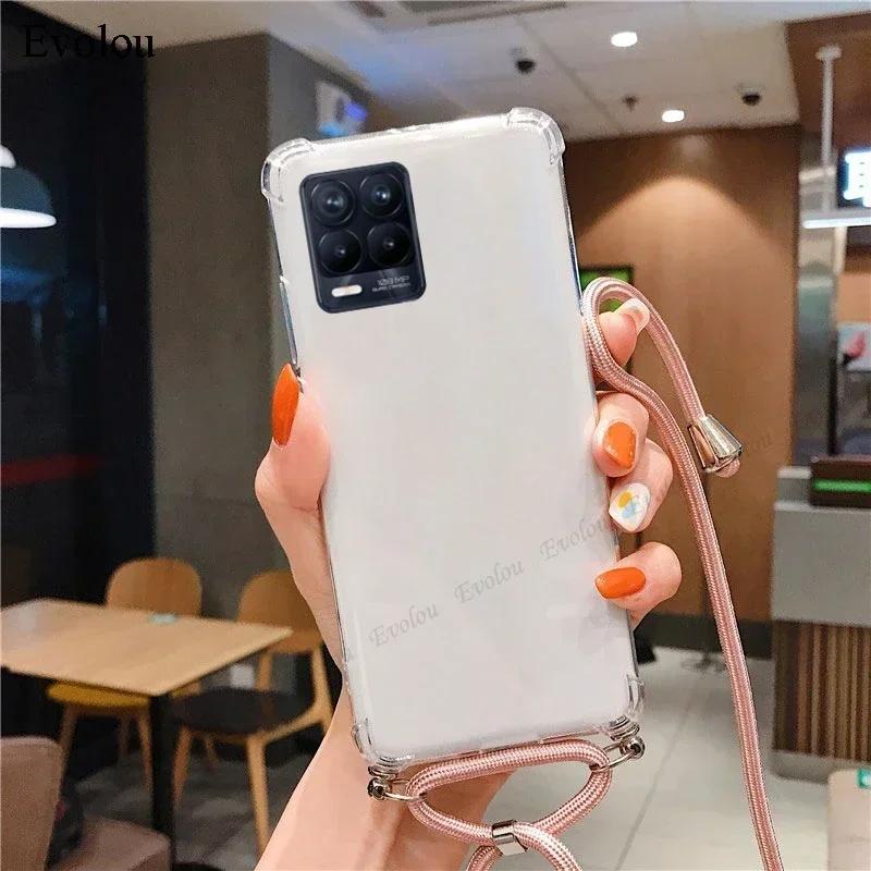 Crossbody Lanyard TPU Case For Honor 400 Lite 5G 400lite Transparent Shockproof Soft Silicone Cover For Honor 400 Lite 5G