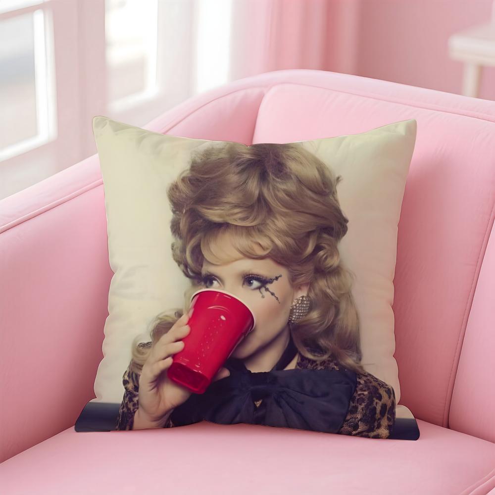 Singer Unique LLady GGaga Cushion Cover Pillow Case Soft Skin Friendly Fabric Comfort Concealed Zipper