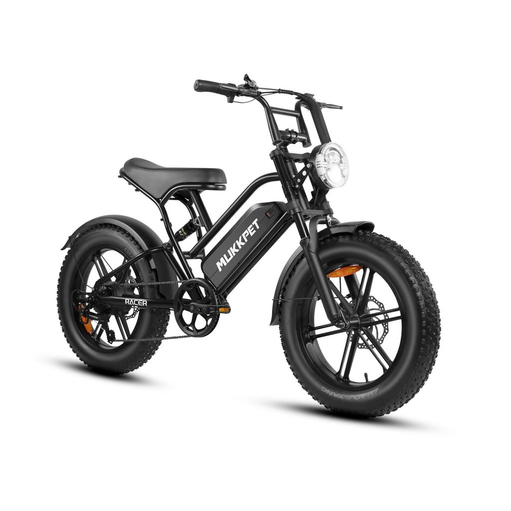 Bicicletă Electrică MUKKPET Racer pentru Adulți Motor 250W Baterie 48V18AH Roți Gonflabile de 20 Inch Bicicletă Electrică pentru Navetă Urbană Sarcina Maximă 150KG
