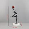 Black Cast Iron Man Holding Golden Ball, Abstract Art Dancing Girl Figure Sculpture, Metal Crafts, Interior Decoration Ornaments