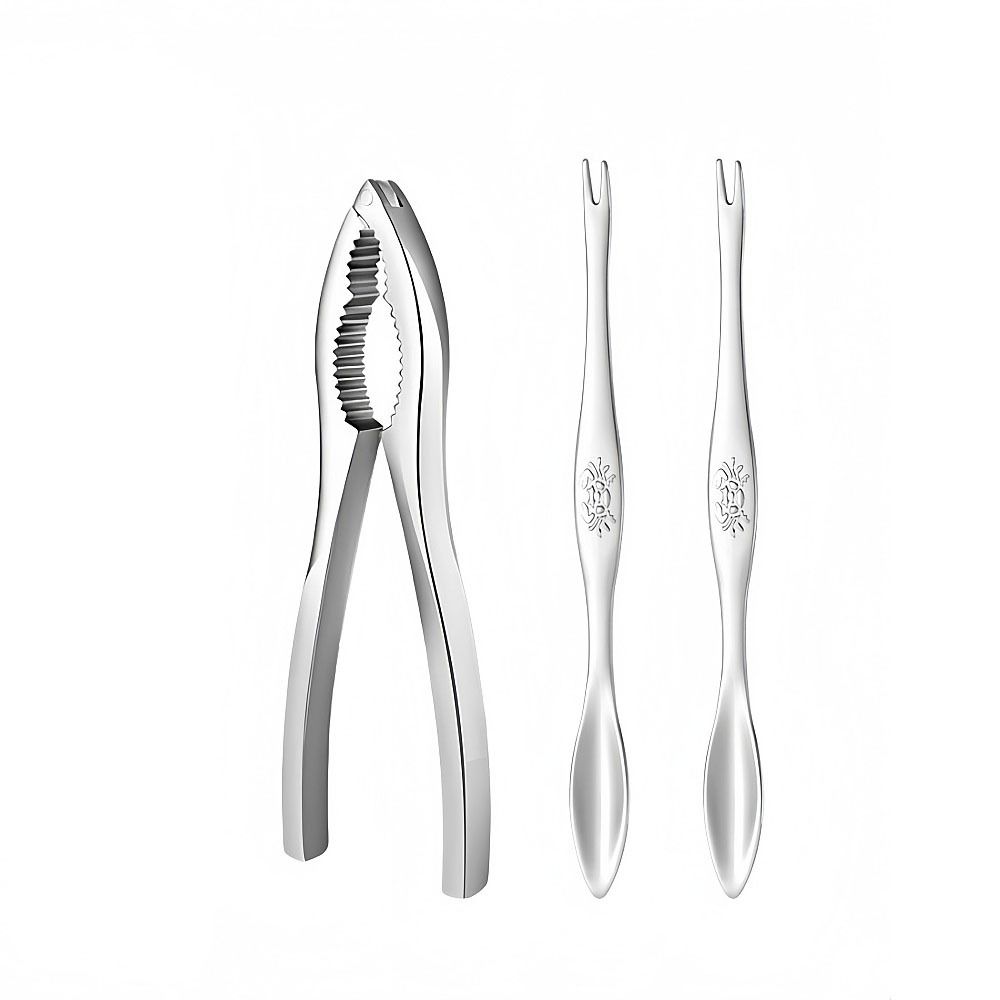 3Pcs/Set Stainless Steel Lobster Crackers and Picks Set Multi-functional Crab Tong  Home