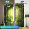 2 Panels Tree Arch Forest Pattern Window Curtains   Versatile Design Suitable for Any Style   Creating a Peaceful Living Space