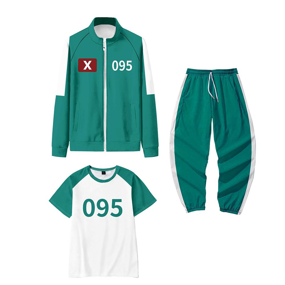 3ks/sada Dětský Unisex Filmový Herní Potisk Dlouhý Rukáv Zipová Bunda Kabát Kalhoty Set Oblečení Chlapci Dívky Halloween Cosplay Kostým