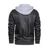 Abnehmbare, gestrickte PU-Lederjacke für Herren im Herbst und Winter, große Motorrad-Lederjacke