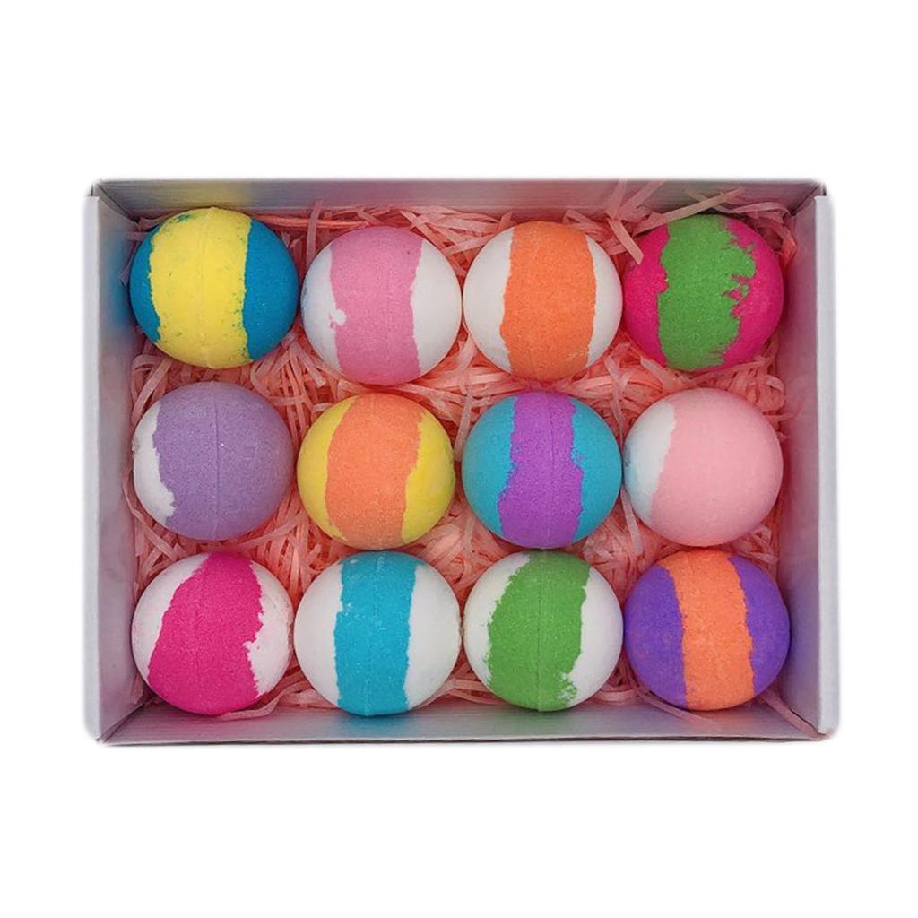 Bubble Bath Ball Gift Set 12pcs Shea Dry Skin Moisturize Perfect For Bubble & Spa Bath