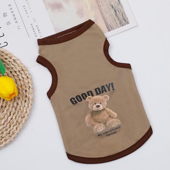 Yousheng Pet Vest Cartoon Pattern Round Collar Sleeveless Pet Dogs Cats T-shirt Clothes for Summer
