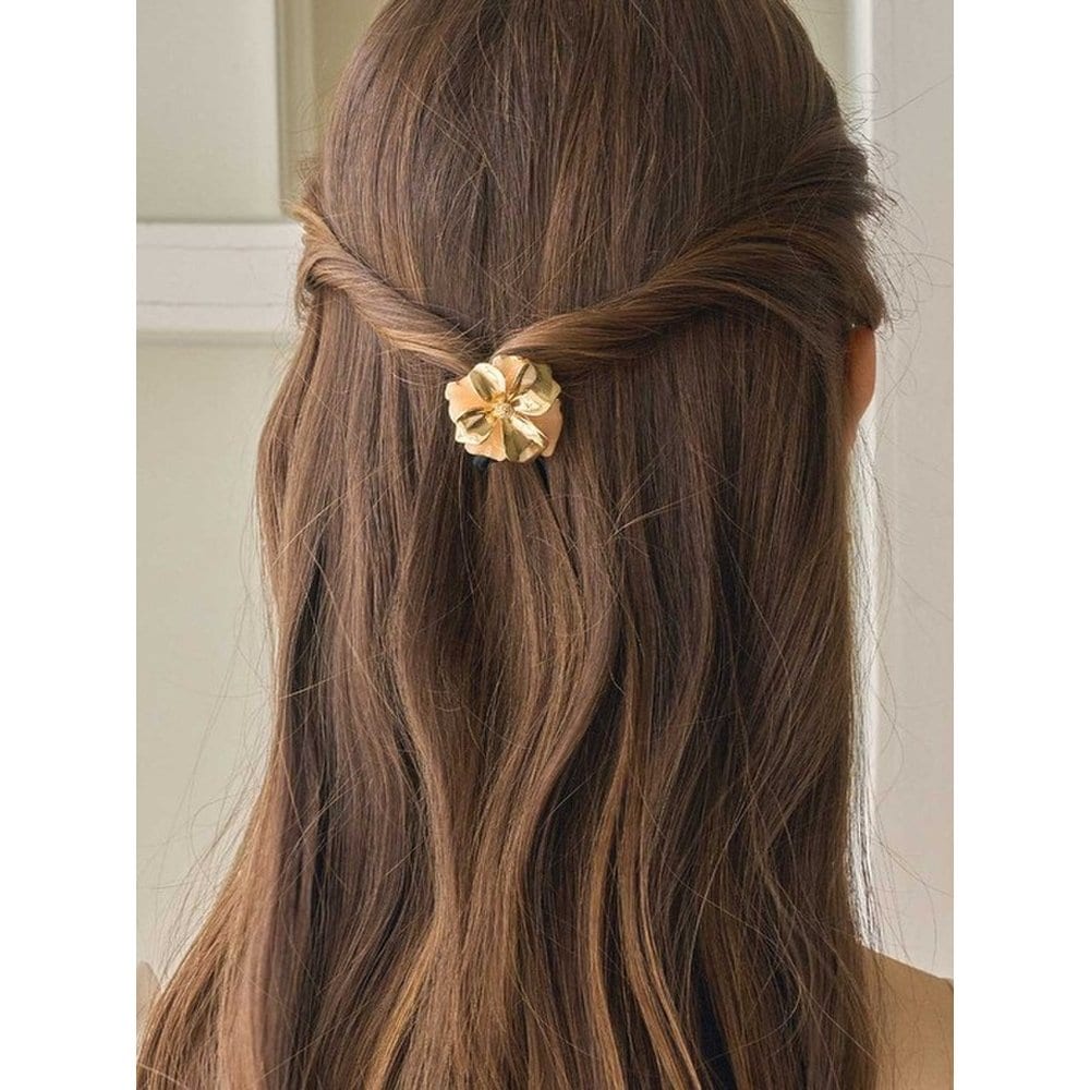 

Flower Color Epoxy Ponytail Jp-23-291P Navy