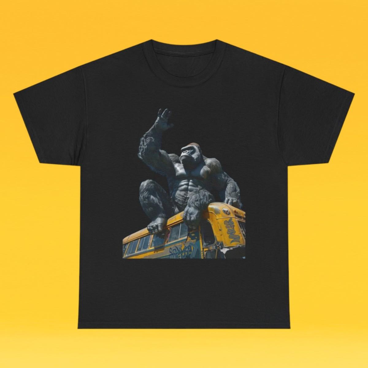 Bigfoot School Bus T-Shirt | Funny Sasquatch Cryptid Tee, Unisex Gift M