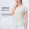 Dam Snabbtorkande Slimmande Yoga T-shirt: Lös, kortärmad fitnessöverdel