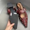 Fashion Women Shoes For Sandals Square Heel Strap Footwear Fashion Metal Buckle Female Casual Slingback Ladies Sandals Shoes 2025