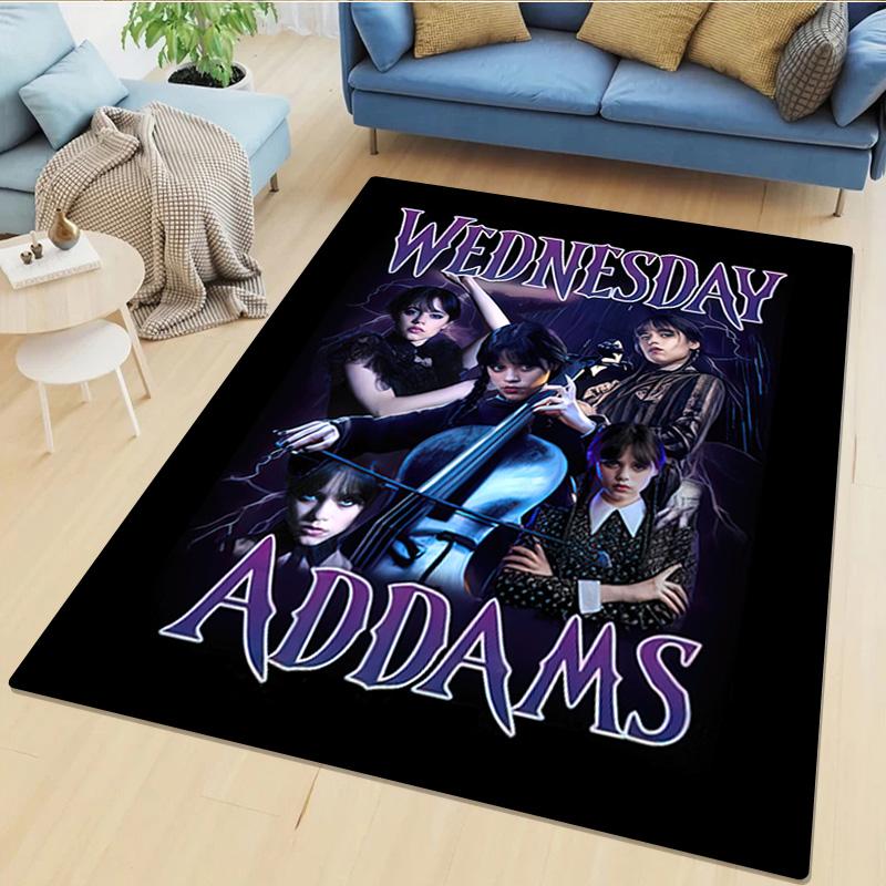 1 Tapis Imprimé Mercredi - Tapis de Décoration Intérieure Pour Salon Chambre Sol Espace Chaise d'Ordinateur