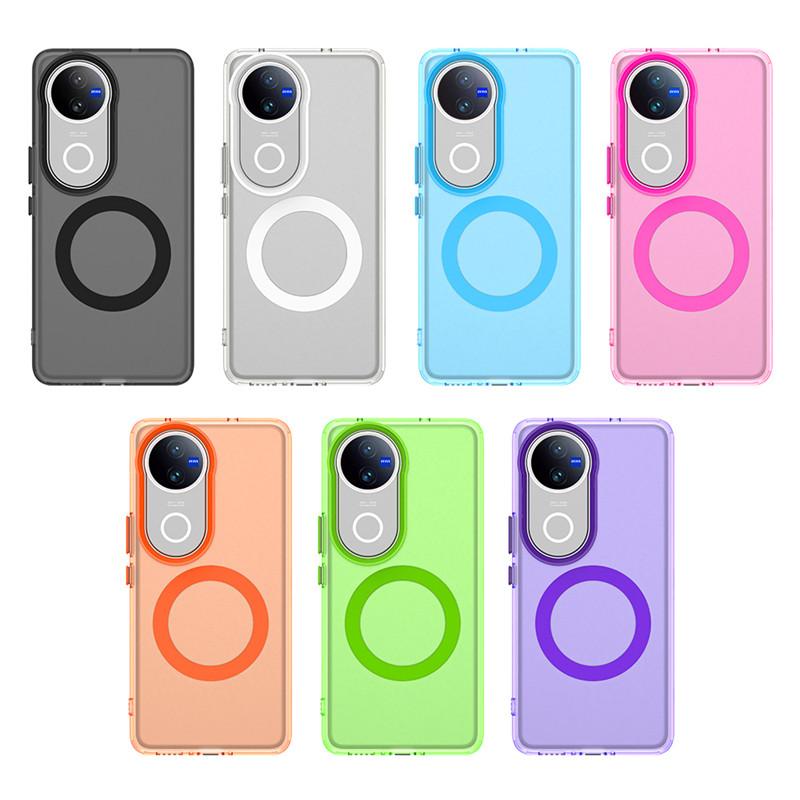 For Vivo V50 Case For Vivo V50 Lite V40 V50 5G Cover Translucent Candy Color Matte Magnetic Shockproof Protective Bumper