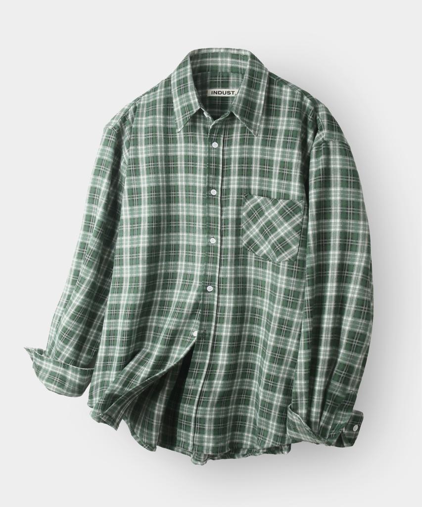 INDUST Forest Memory Check Shirt_Green