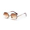 Women Rimless Sun Glasses Vintage Oval Sunglasses Fashion Gradient Glasses for Women Sunglasses