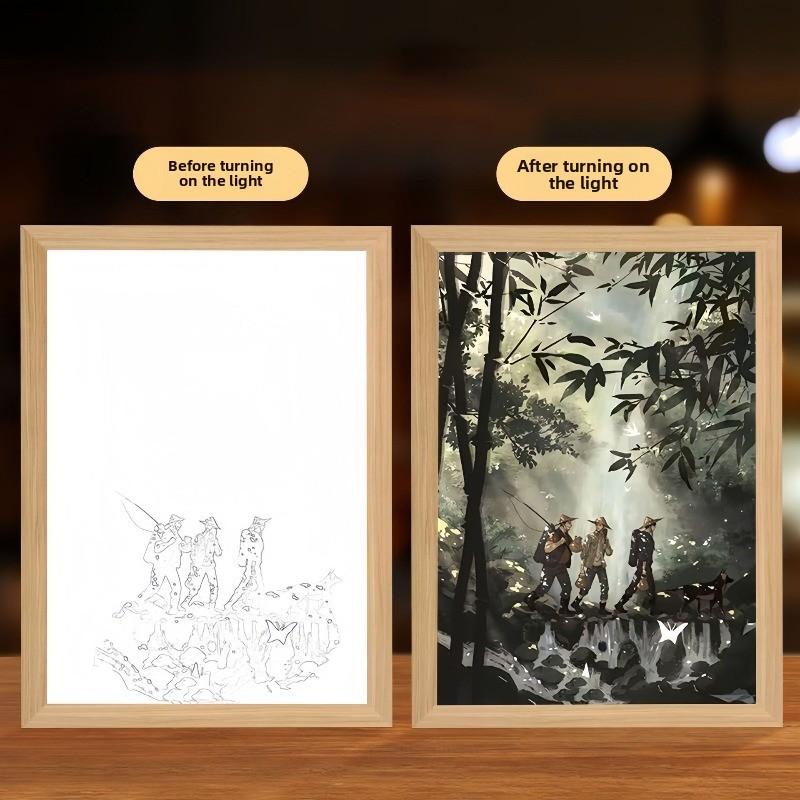 22cm/8.66in Anime Tomb Robbery Notes Light Painting Figures Peripherals Night Lamp Collectible Gift Birthday Bedroom Decoration