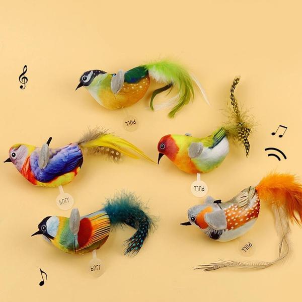1Pc Cat Toys Hanging Bird, Retractable Cat Teaser Toy, Vivid Chirping, Interactive Catnip Toys for Indoor Cats Kitten Play Chase Exercise