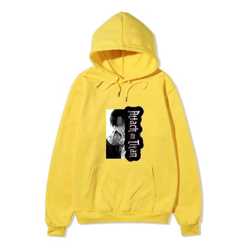 Attack on Titan Levi Ackerman Manga Hoodie Unisex Fleece Sweatshirt Gothic Vertical Logo Front Print No Sleeve Autumn Winter Pullover