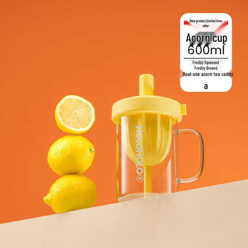 HOLOHOLO High-Temperature Glass Tea Infuser Straw Bottle 600ml