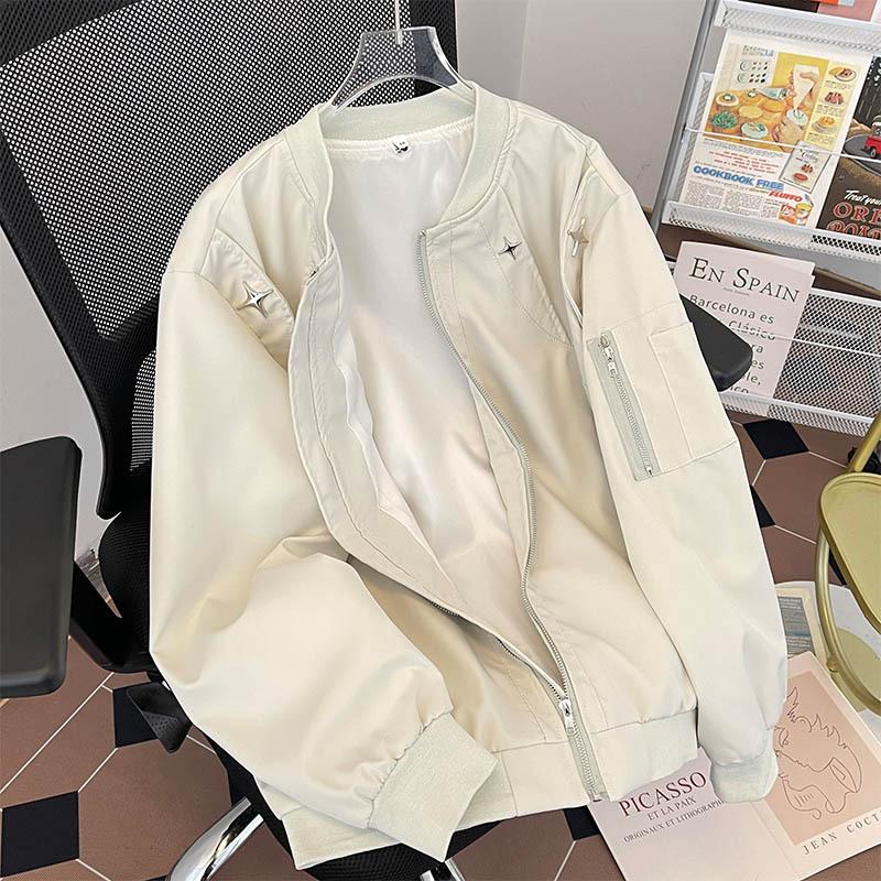

Весенне-осенняя бейсбольная куртка-джерси мужская повседневная модная брендовая спортивная хулиганская симпатичная с чувством дизайна американская молодежная корейская версия стиль Гонконга 2XL белый